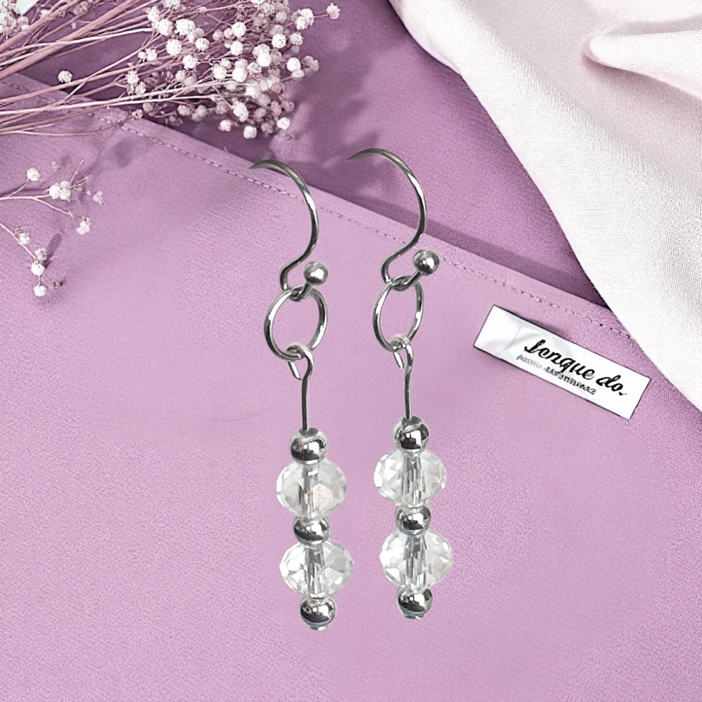 5 For $25💫Clear Faceted Beaded Earrings